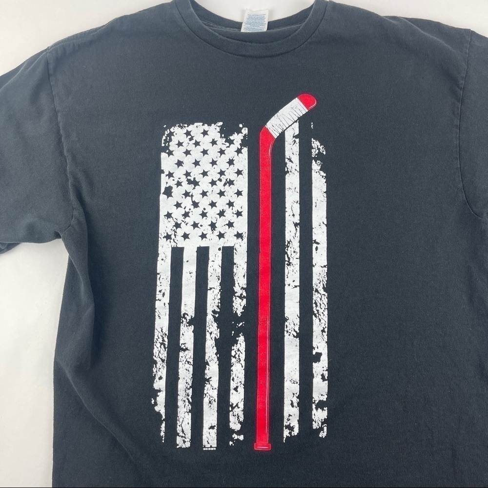 Delta Pro Weight Tshirt Mens XL Black Crew Neck Hockey Firemen Thin Red Line - Picture 3 of 6